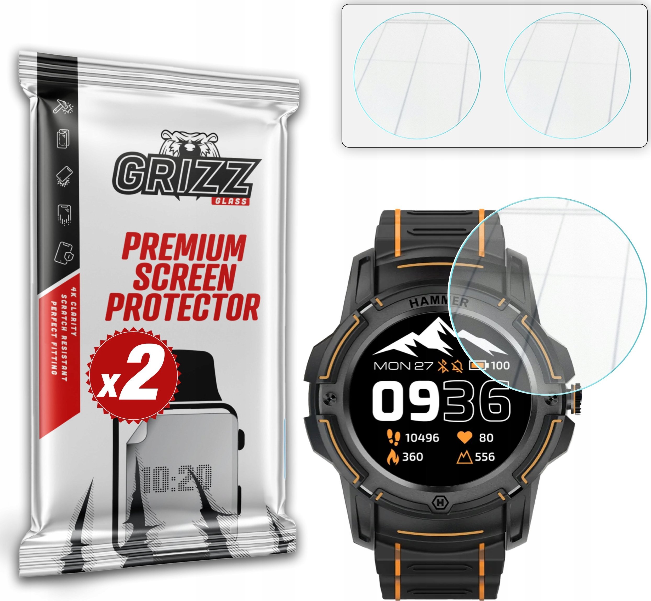 Szkło hybrydowe GrizzGlass HybridGlass do Hammer Watch Plus