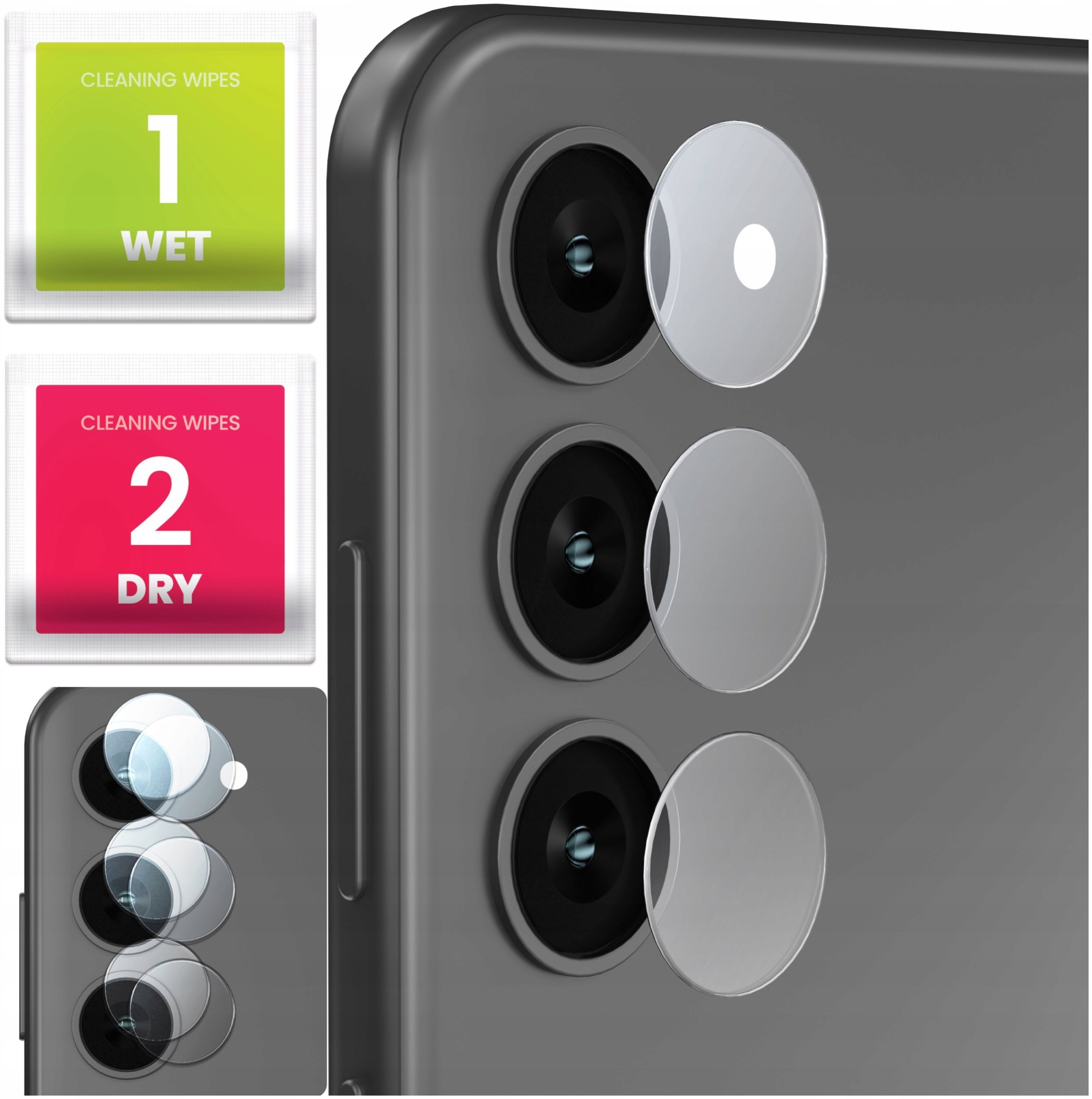 2-PAK Szkło Na Aparat Do Samsung Galaxy S23 (Hartowane, Na Obiektyw, 9H)