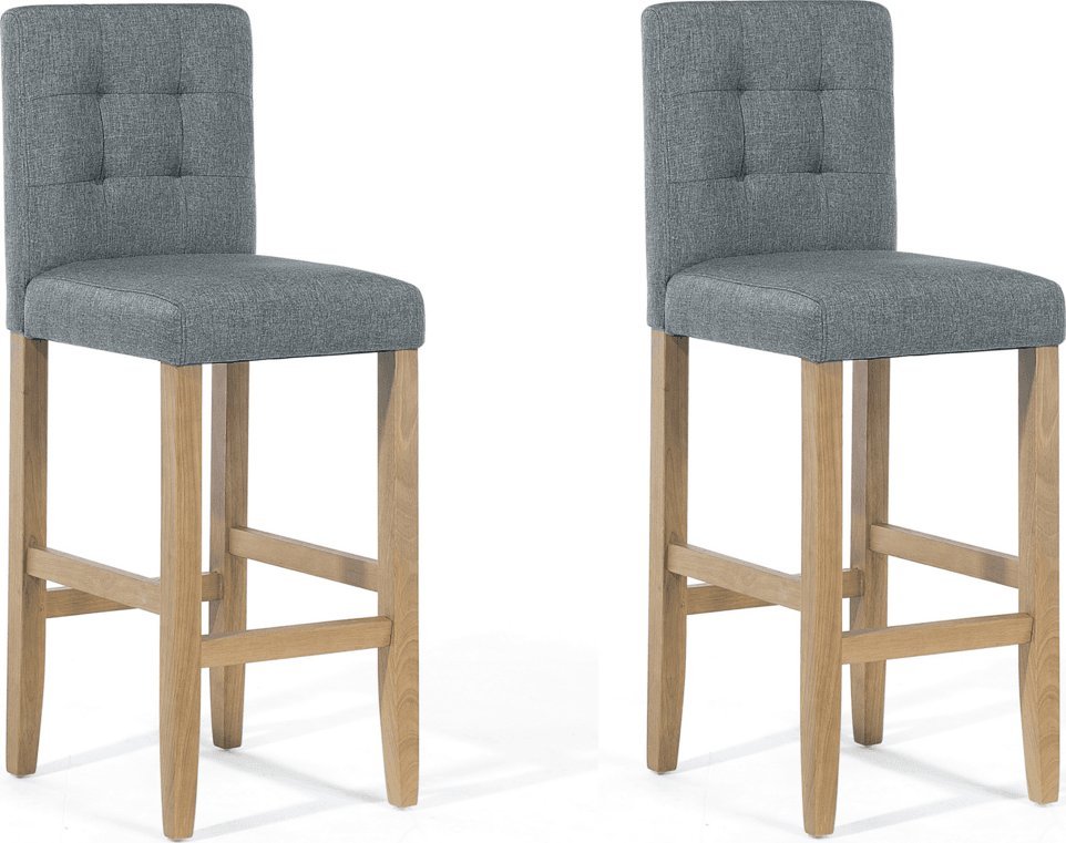 Beliani Zestaw 2 krzeseł barowych szary MADISON