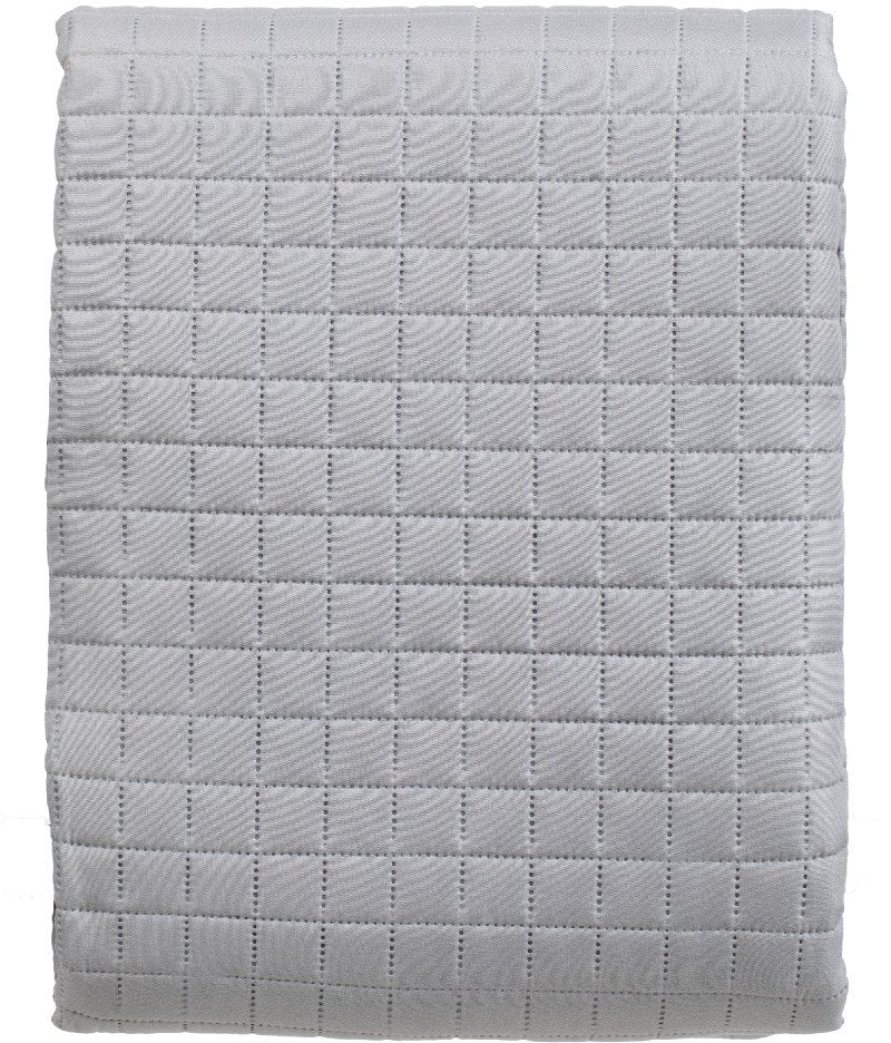 BEDSPREAD MICRO 220X220 CM SQUARES GREY