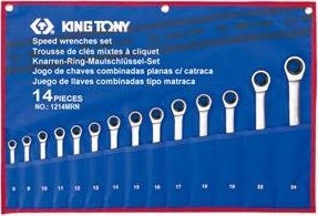 King Tony KING TONY ZESTAW KLUCZY PŁASKO-OCZKOWYCH 8-24mm Z GRZECHOTKĄ /14szt.