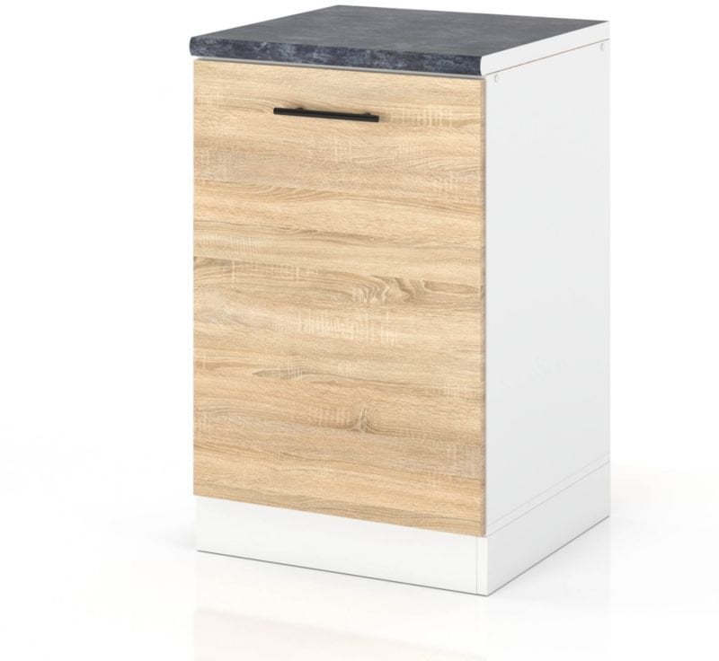 Szafka Kuchenna Stojąca Z Blatem Modułowa 50cm Spremium Dąb Sonoma