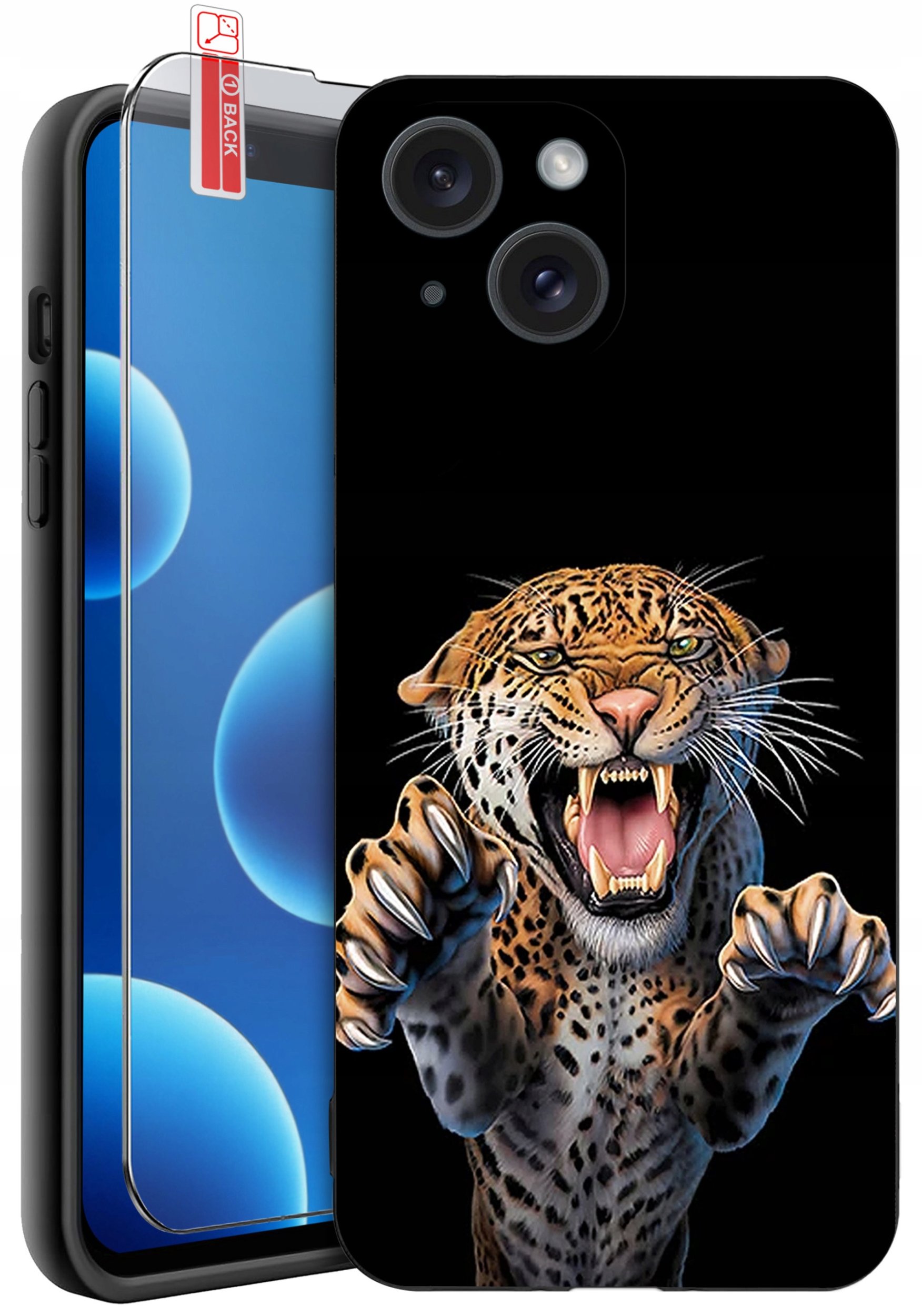 ETUI do iPhone 13 | 14 | WZORY | SILIKONOWE MATT CASE + SZKŁO 9H