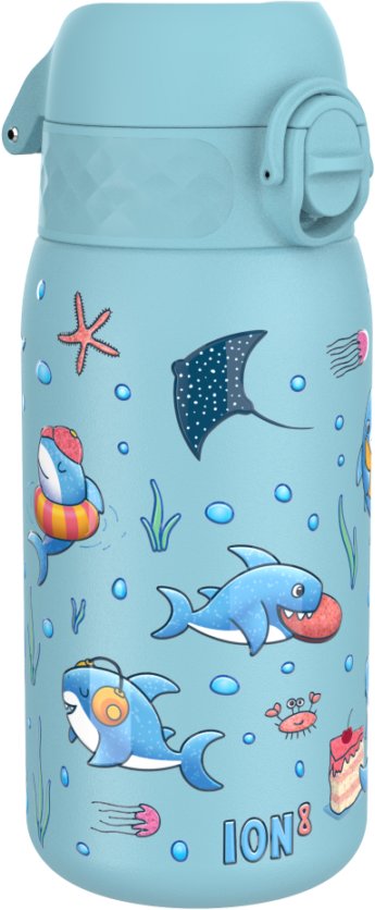 Butelka ION8 Stalowa Single Wall 400 ml Sharks, Lekka i Szczelna