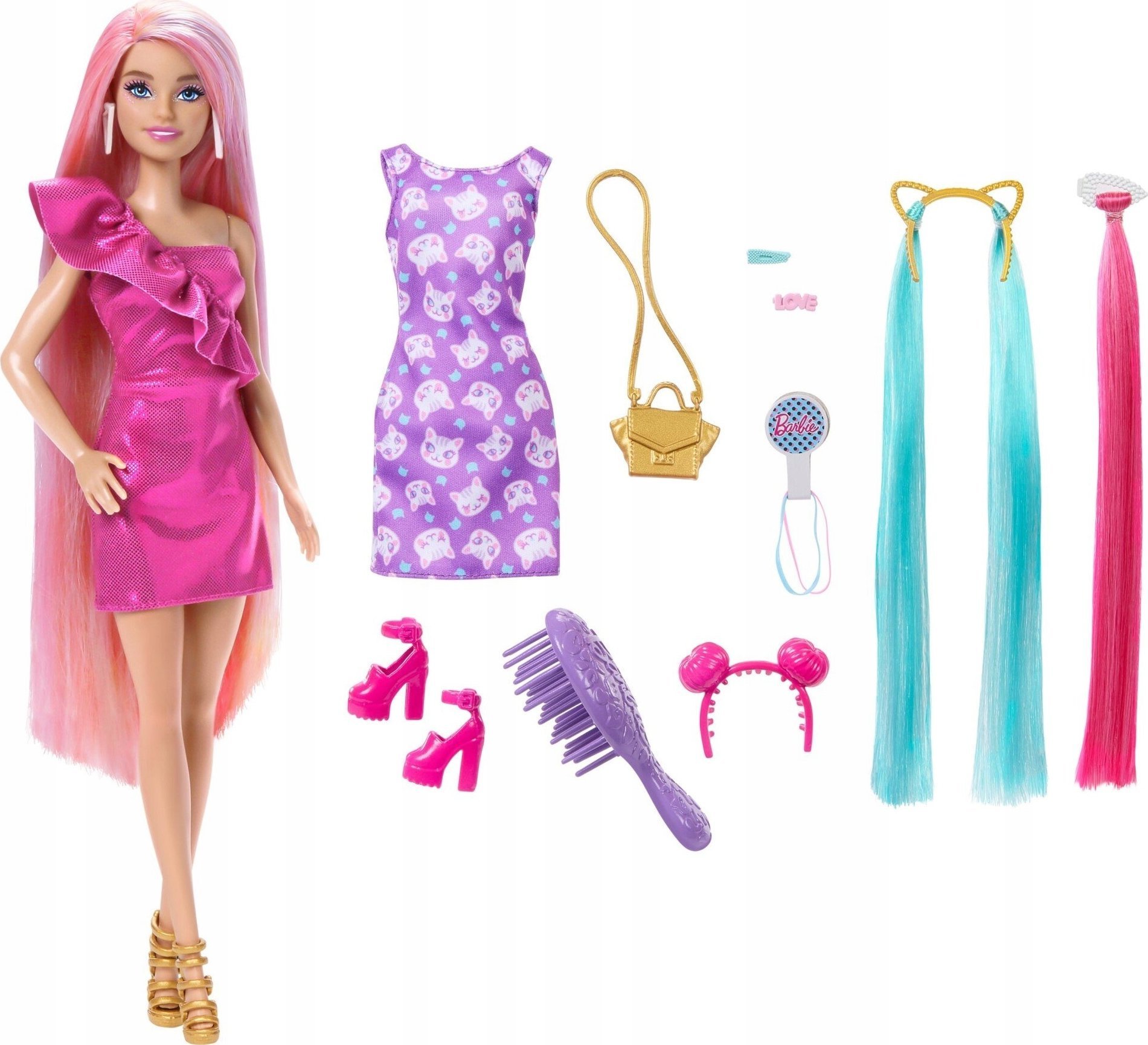 Lalka Barbie Mattel Zabawa włosami + akcesoria (JDC85)