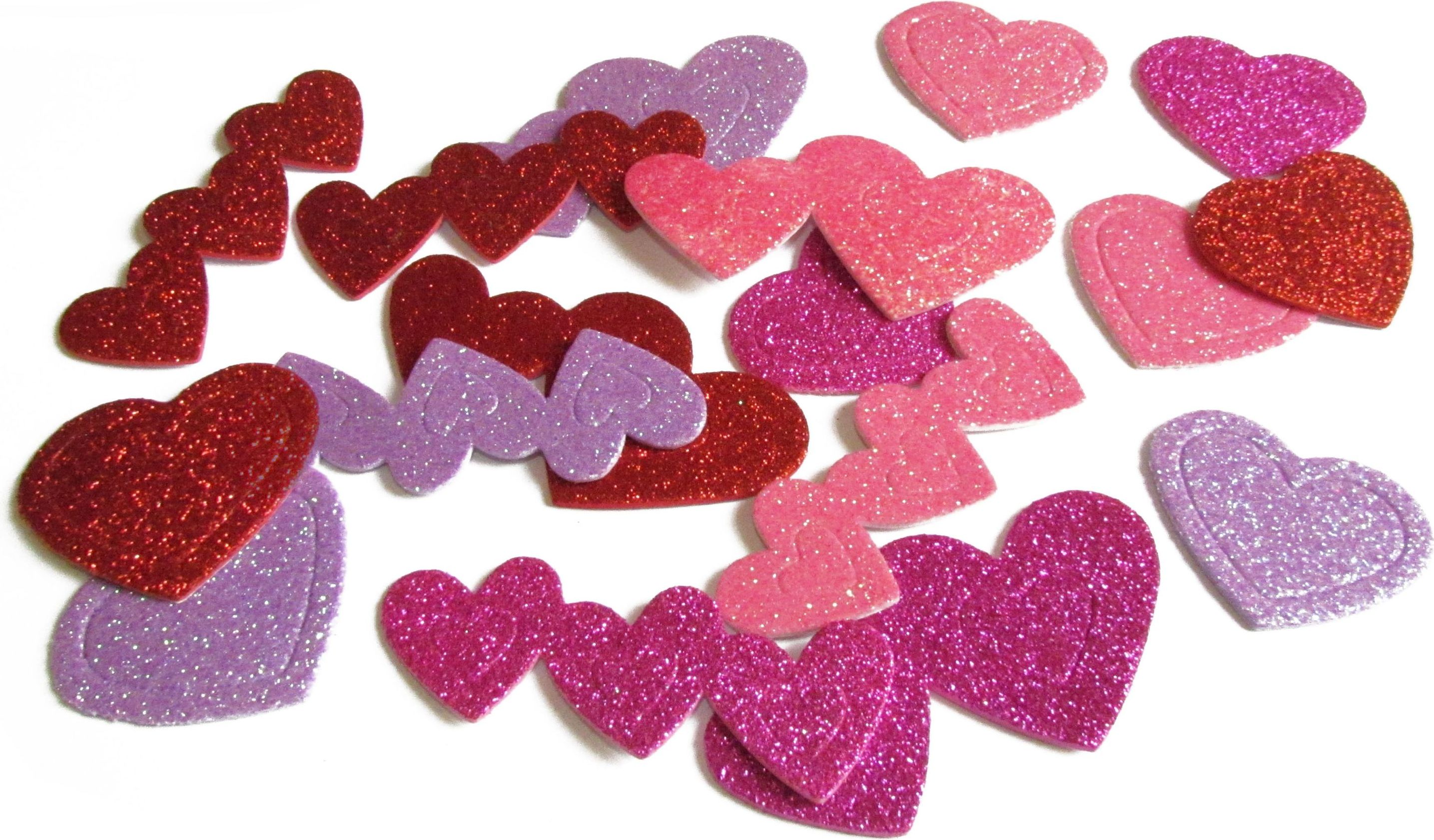 Arpex Naklejki piankowe serduszka brokatowe