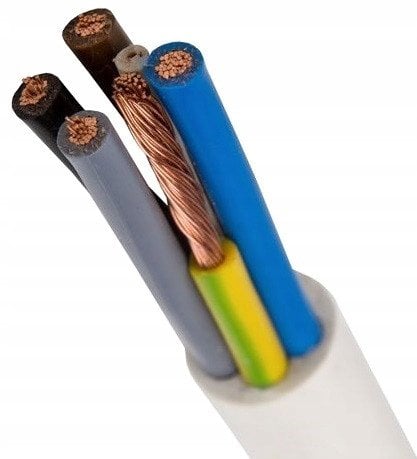 Przewód warsztatowy OWY 5x1mm2 300/500V biały krążek 100m