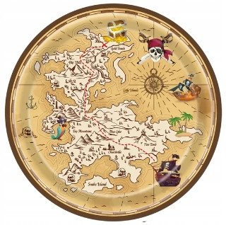 Talerzyki Jenorazowe Piraci z Karaibów Papierowe na Urodziny śr. 23cm 10szt