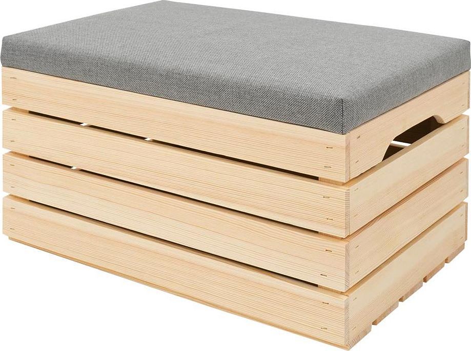 Elior Naturalna sosnowa skrzynia do przechowywania Alva 3X- 38 kolorów