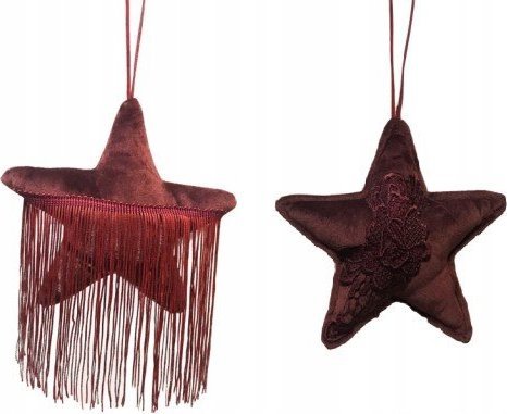 Kaemingk Zawieszka świąteczna na choinkę gwiazda bordowa 13 cm