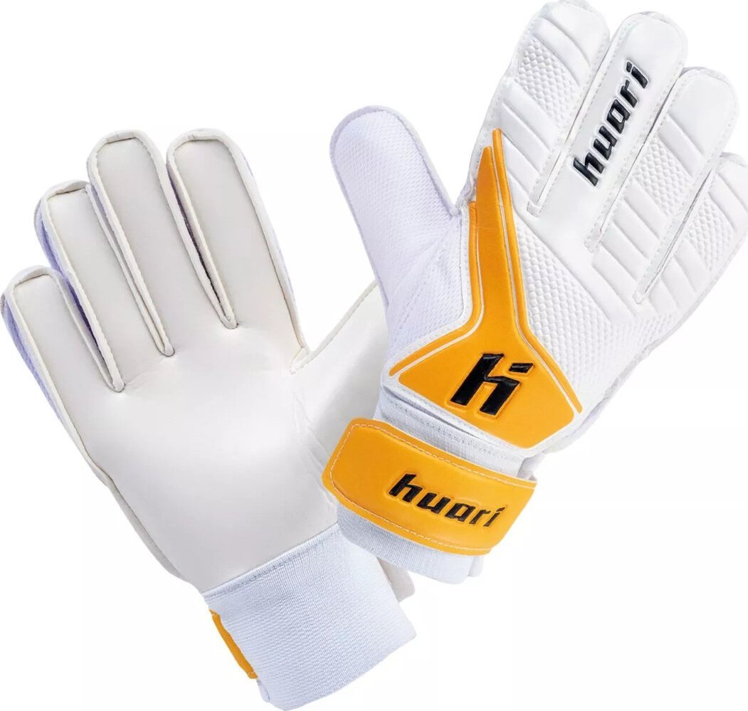 Rękawice bramkarskie Huari HIGINO SENIOR white/safron rozmiar 7
