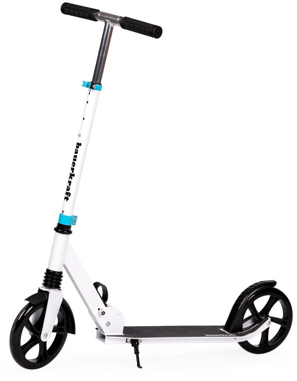 Duża składana hulajnoga 95-105 cm Bauerkraft biało-niebieska
