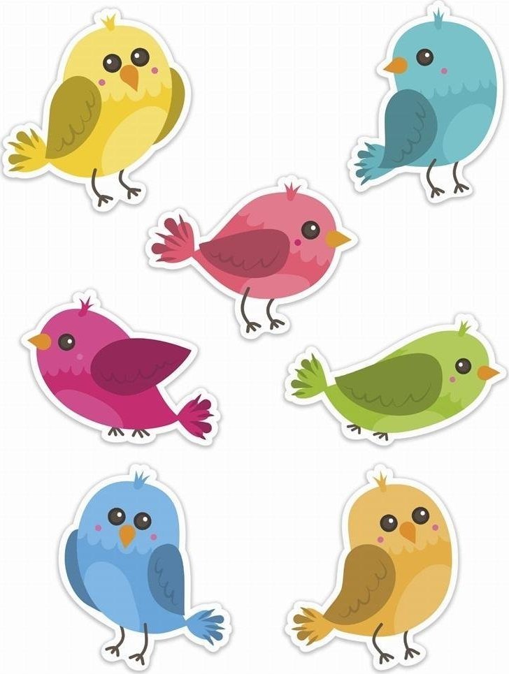 LearnHow Dekoracje okienne wiosenne - Ptaszki 01 7szt