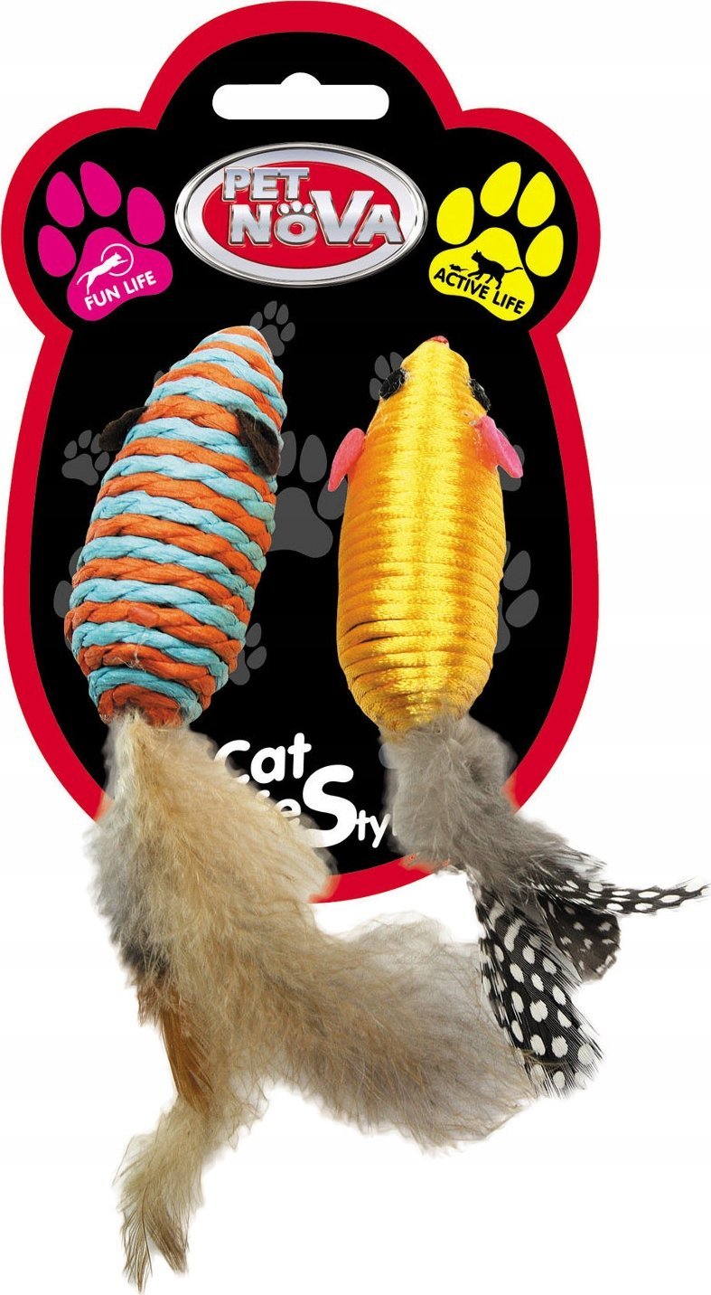 Aqua Nova PETNOVA ZESTAW 2 MYSZKI Z PIORKAMI 7X3CM CAT-MOUSESET-FEATHER-7 4249
