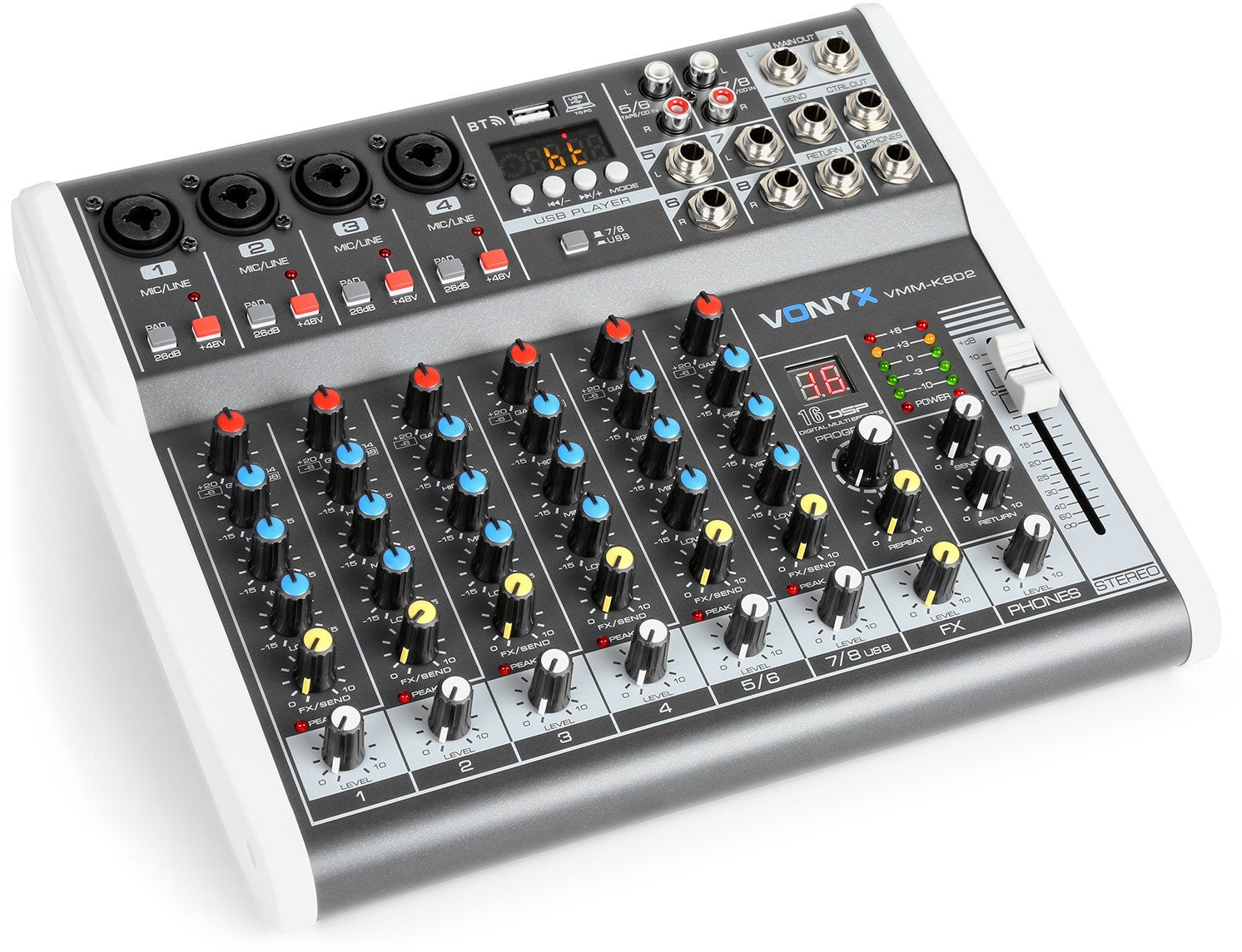 Mikser 8- kanałowy DSP VMM-K802 Vonyx one size