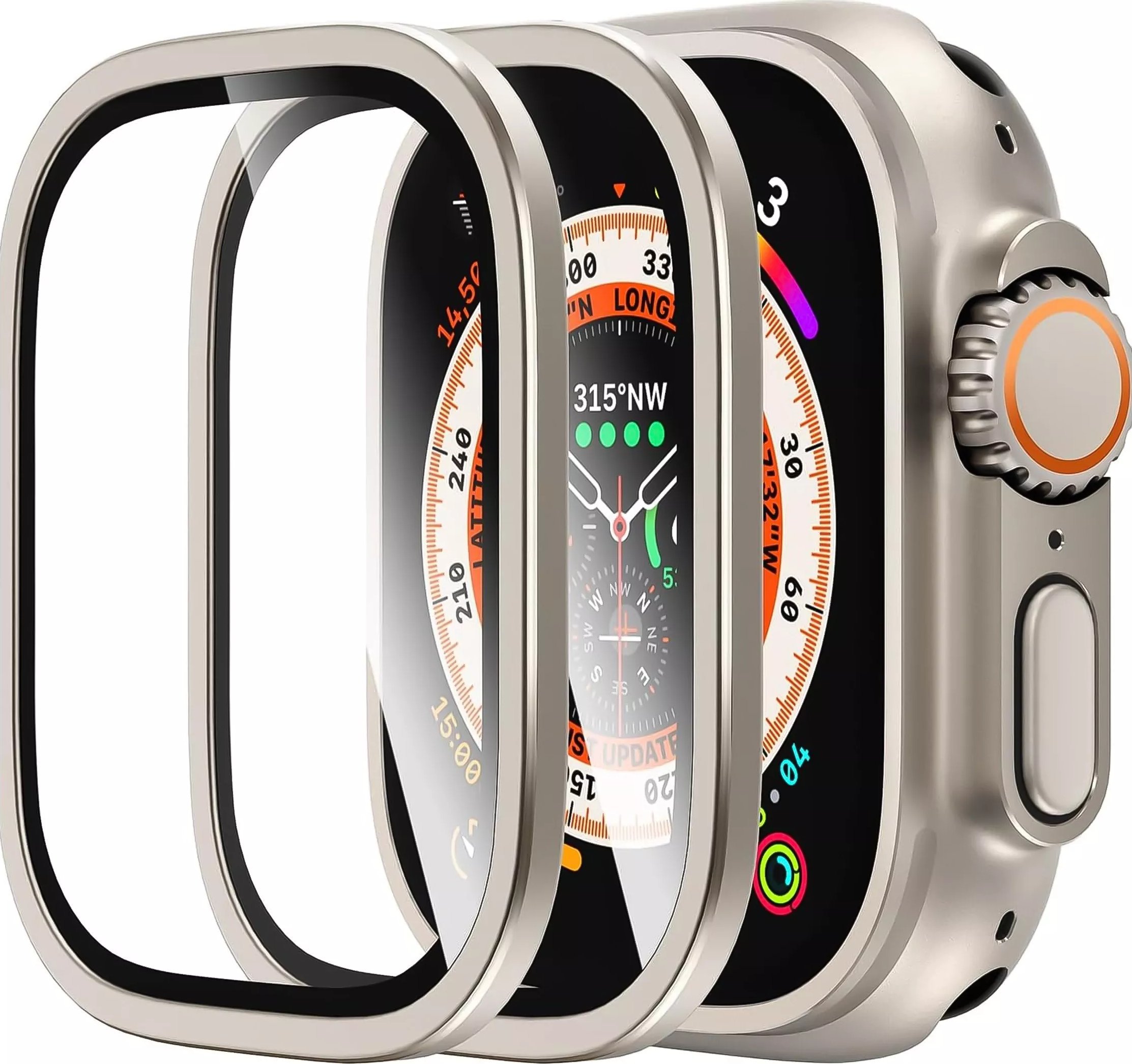 Alogy 2x Szkło hartowane ramka do Apple Watch Ultra / Ultra 2 49mm na ekran Alogy Protector 9H Titanum