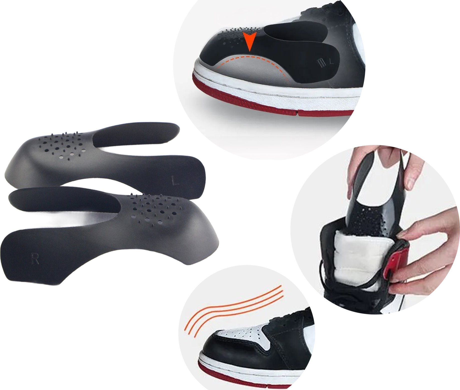 SHOPUJ.PL WKŁADKI OCHRANIACZE NA NOSKI CZARNE 35-39 2 SZTUKI