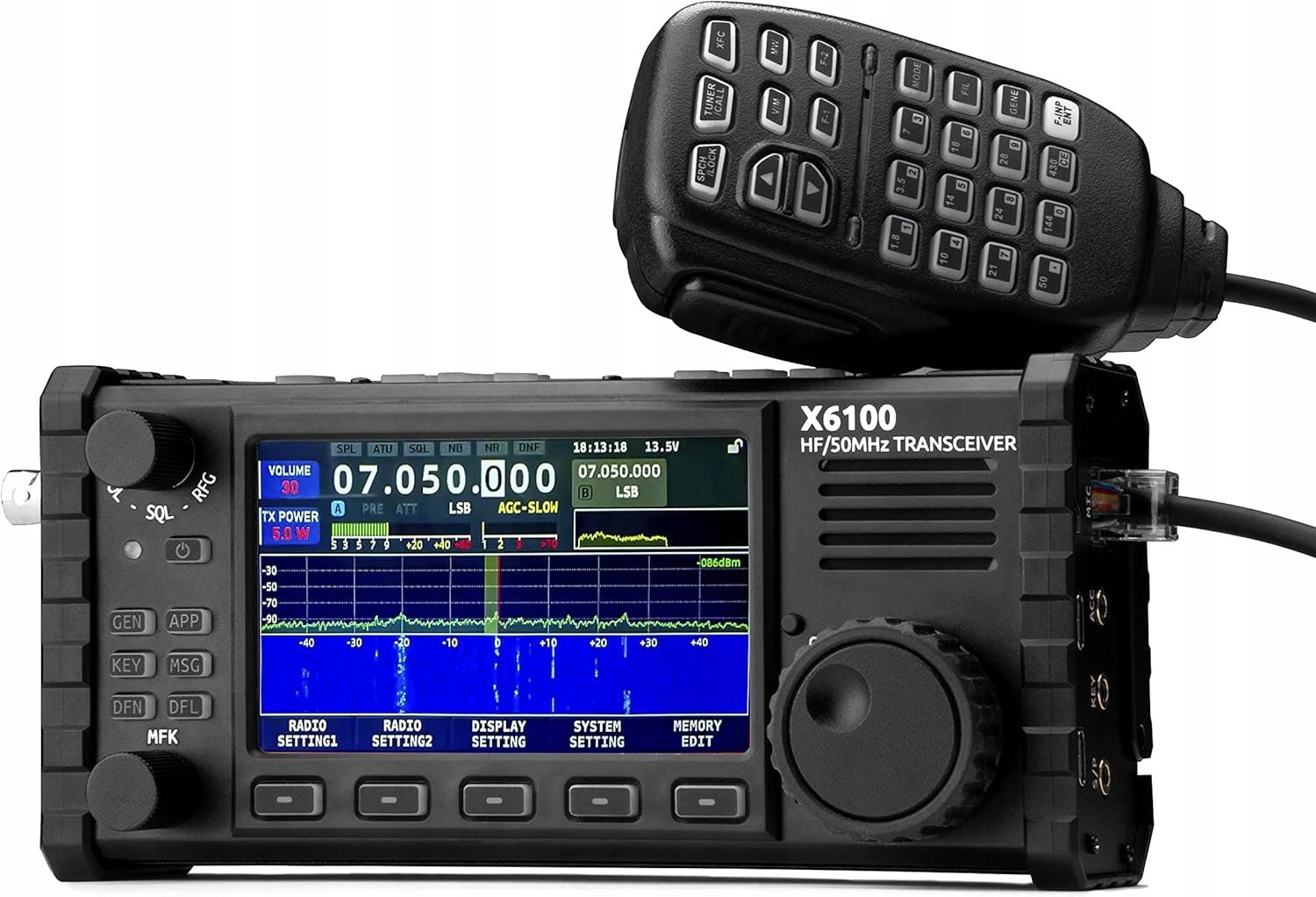 Xiegu X6100 HF Nadajnik-odbiornik radio SDR o mocy 10W BT ekran LCD 3,6