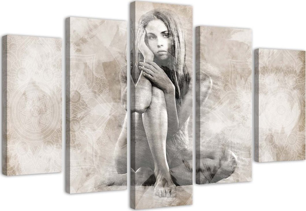 Feeby Obraz pięcioczęściowy na płótnie, Akt - 100x70