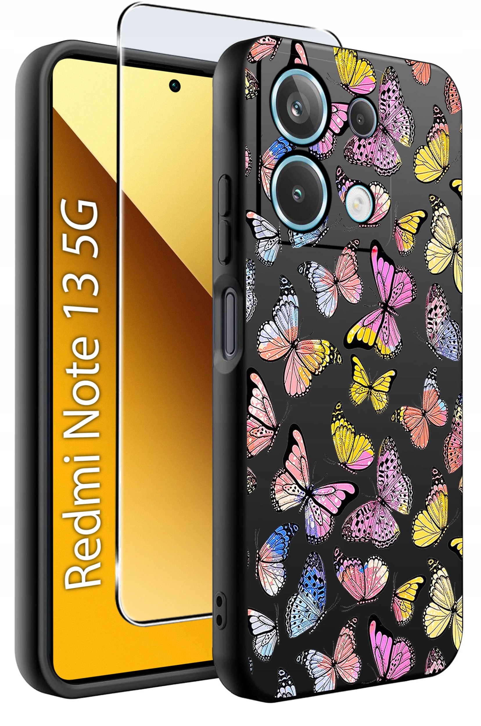 ETUI do Xiaomi Redmi Note 13 5G WZORY |SILIKONOWE MATT CASE +SZKŁO 9H