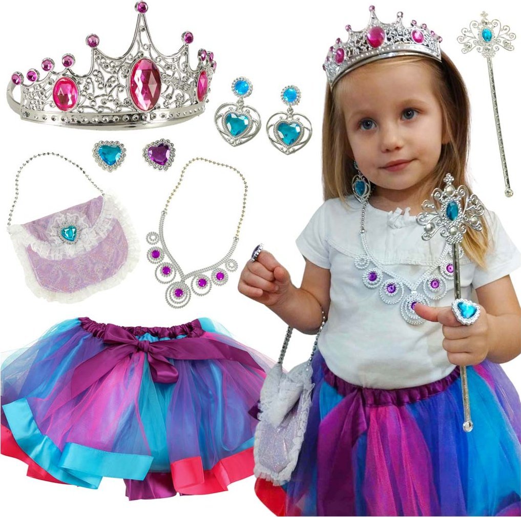 KIK Kostium strój królowa księżniczka korona torebka 9 elementów