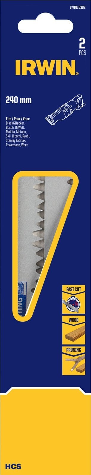 Irwin Tools IRWIN RECIMER SAW BLADE HCS 240mm /2 pcs.