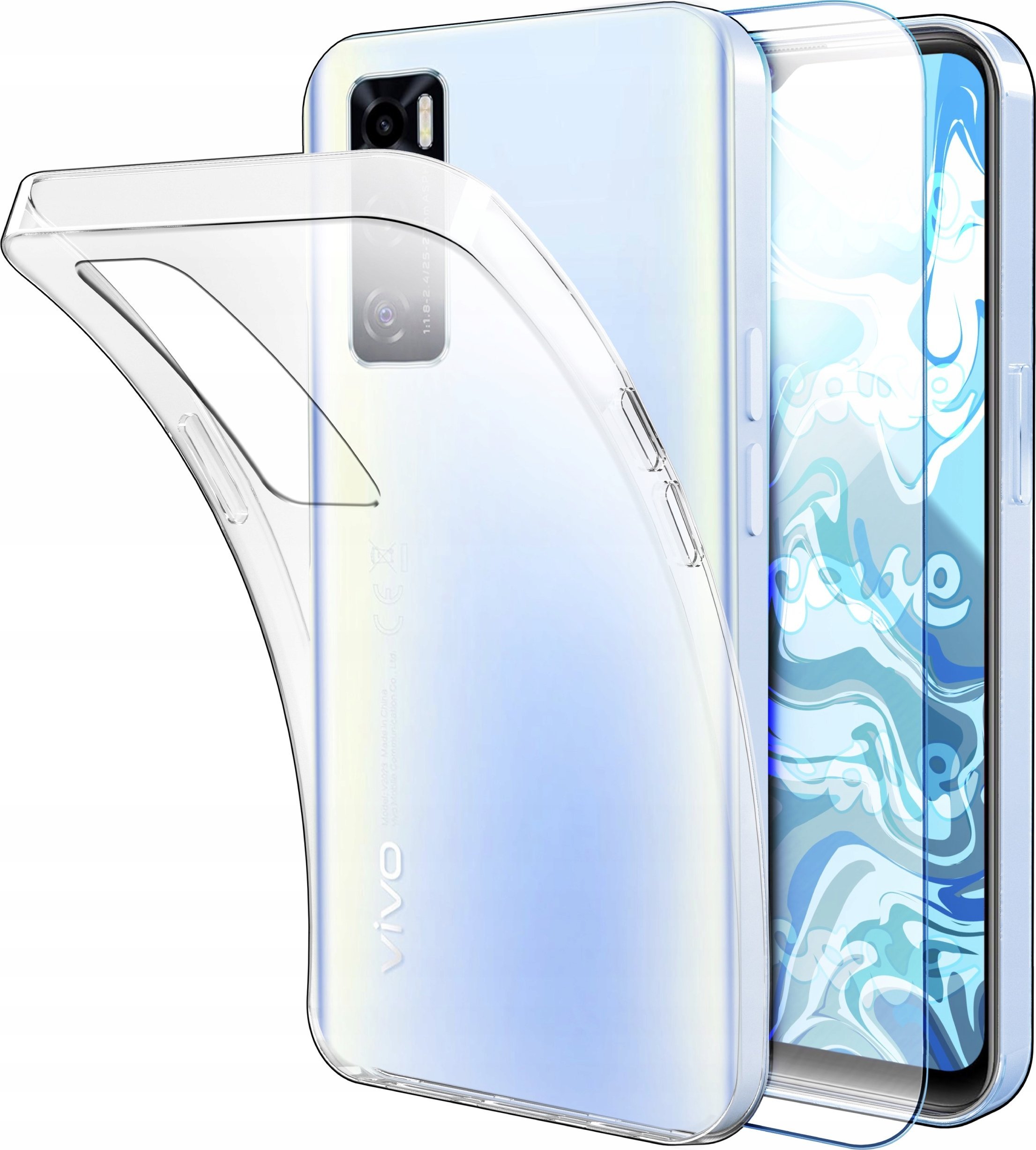 Etui Do Vivo Y70 (Przezroczyste, Silikonowe, Ochronne, Case) Szkło 9H