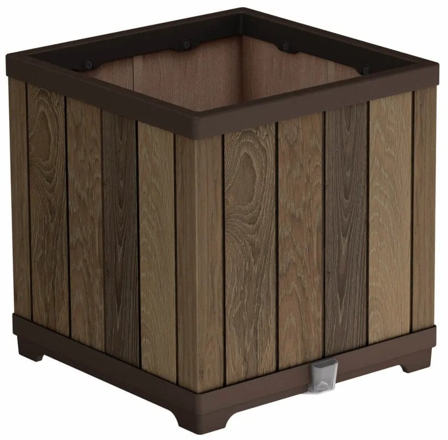 Skrzynia ogrodowa Keter Donica ogrodowy Deco Square Planter kwadratowy 45,5x45,5x45,5 cm ciemny brązowy