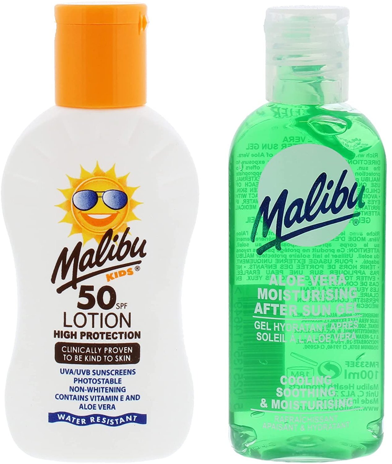 Malibu Balsam Ochronny Dla Dzieci SPF50 100ml + Aloe Po Opalaniu 100ml