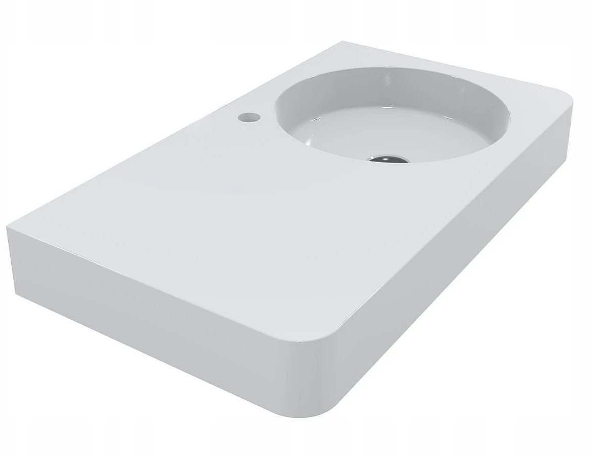 Umywalka wisząca MIRAGGIO LOOP 800 L 80*45*12 Połysk Biała 8813981