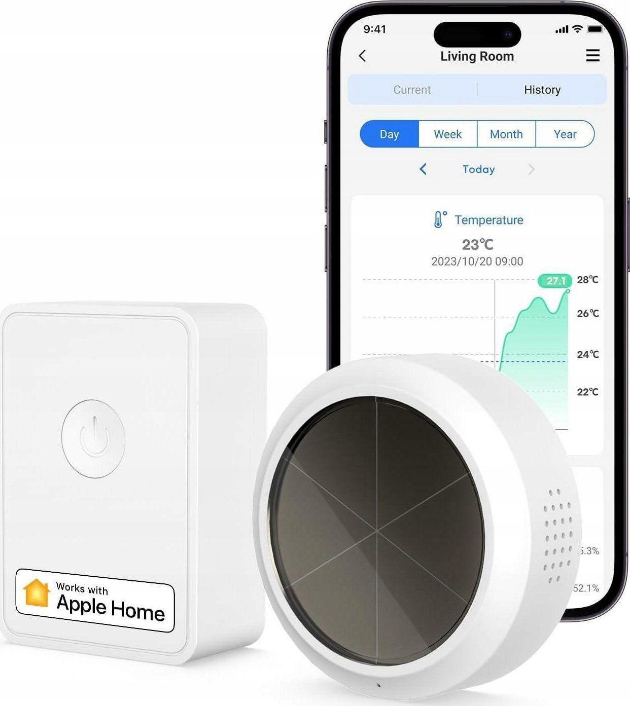 Termometr Meross Czujnik temperatury i wilgotności Meross MS100FHHK (HomeKit) (zestaw początkowy)