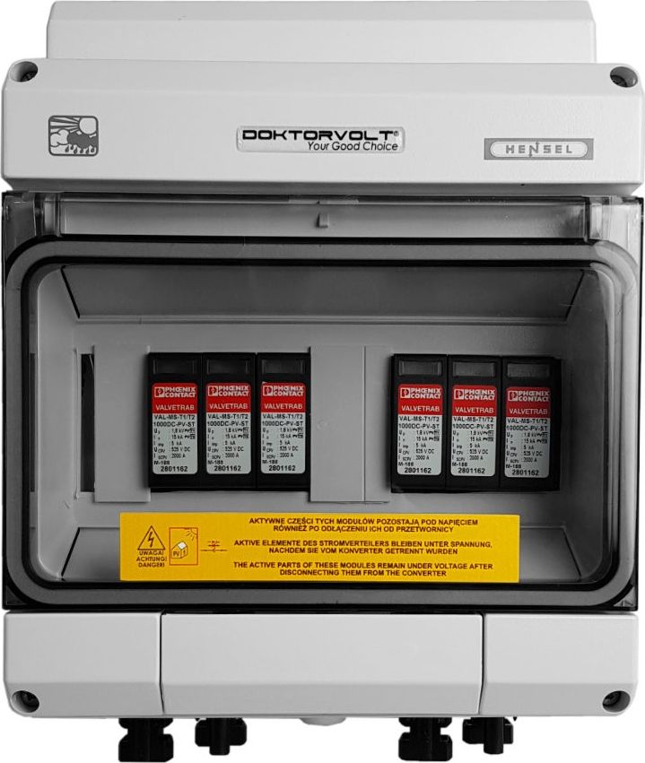 Doktorvolt Rozdzielnica PV Fotowoltaiczna DC 1000V T1 T2 2-stringowa MC4 Solarna Doktorvolt 4555
