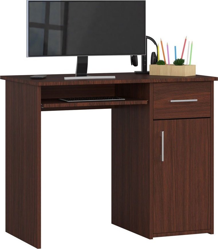 Elior Klasyczne biurko z szafką wenge - Esman 2X