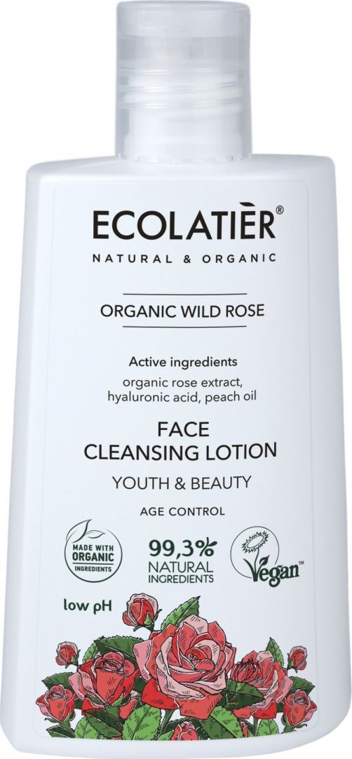 Ecolatier Mleczko do twarzy Organic Wild Rose oczyszczające 250ml
