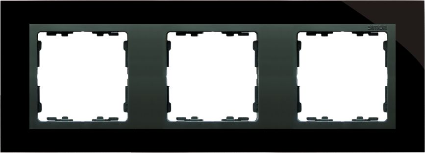 Kontakt-Simon Ramka potrójna szklana czarny/grafit (82837-32)
