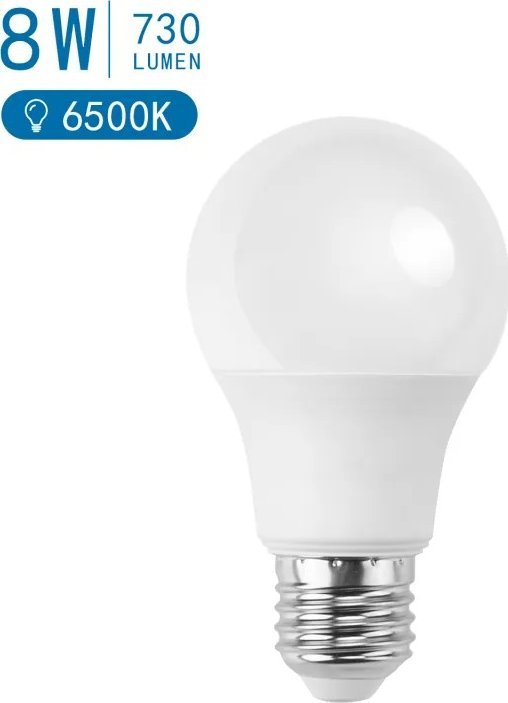 Aigostar Żarówka mleczna LED A60 E27 8W biała zimna Żarówka mleczna LED A60 E27 8W biała zimna