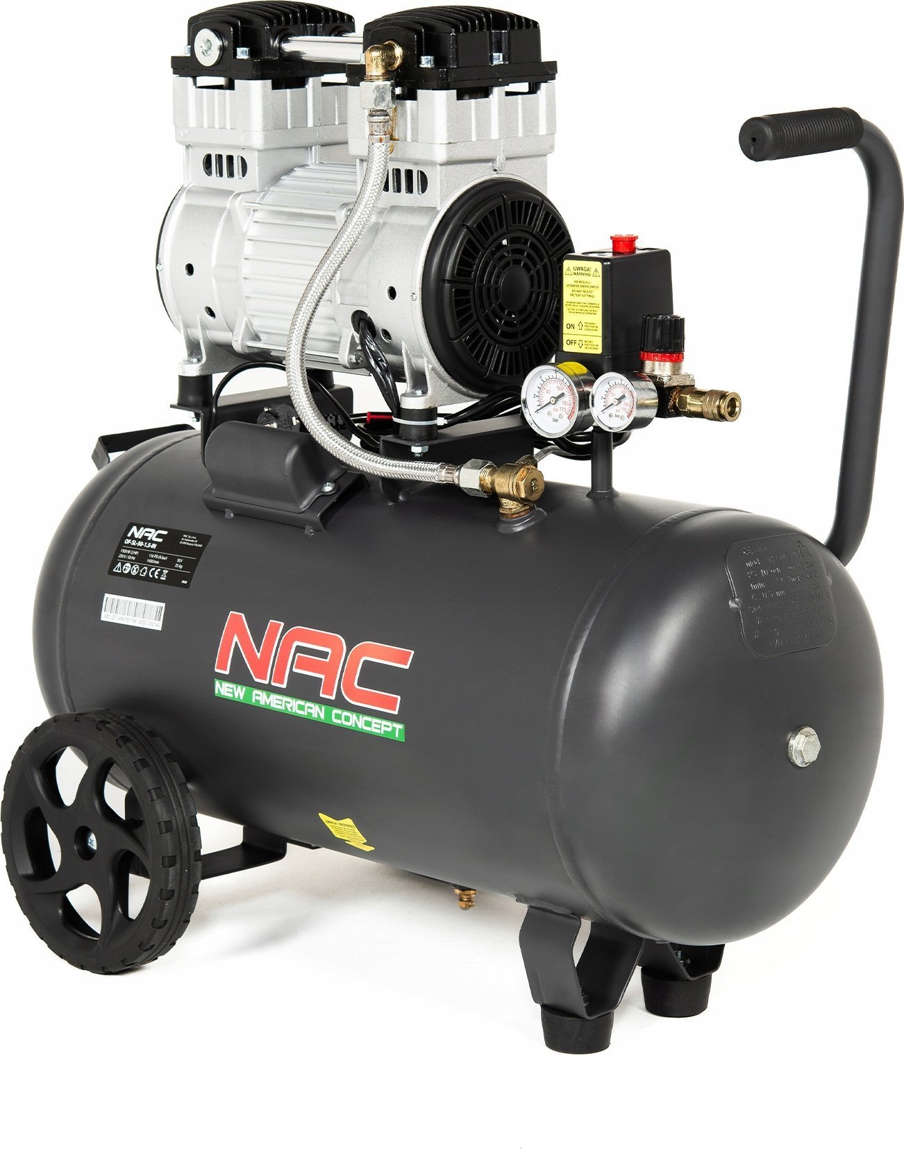 Sprężarka NAC NAC SPRĘŻARKA BEZOLEJOWY 50L 1,5kW 8 BAR