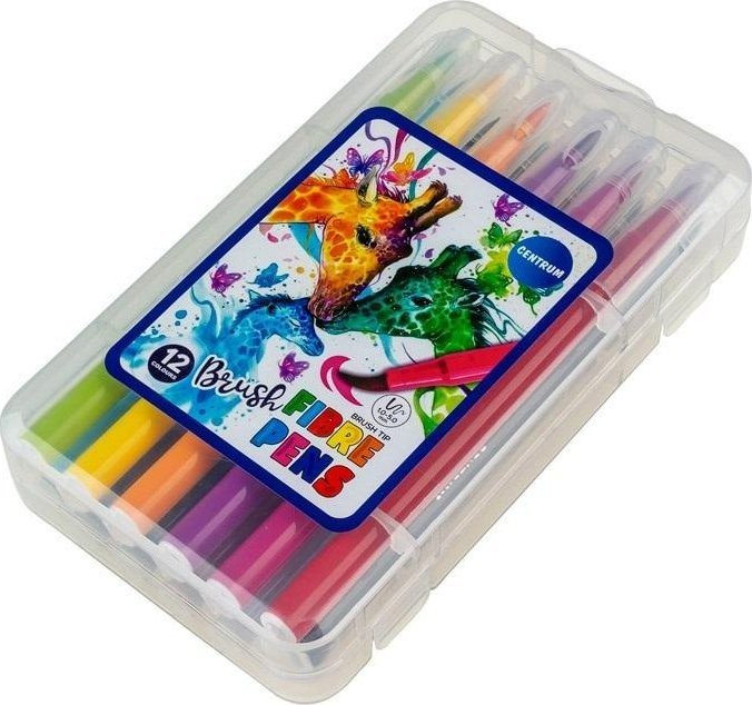 Flamastry pędzelkowe 12 kolorów