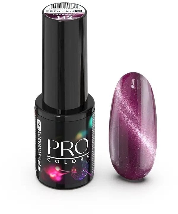 Cosmetics Zone EXCELLENT PRO_Pro Colors Cat Eye hybrydowy lakier 112 Różowa Galaktyka 7g