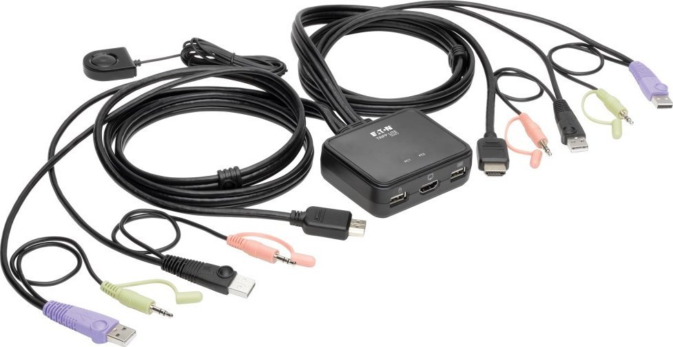 Przełącznik Eaton Eaton Tripp Lite series 2-Port USB/HD Cable KVM Switch with Audio/Video, Cables and USB Peripheral Sharing - KVM-/Audio-/USB-Switch