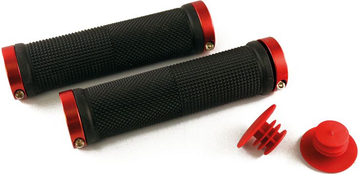 Clarks Chwyty kierownicy CLARK'S CLO201 LOCK-ON czarne klamry czerwone aluminiowe anodyzowane