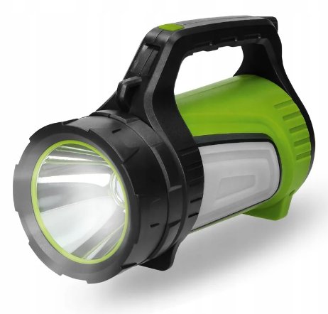 Bardzo mocna i wytrzymała latarka LED z uchwytem i powerbankiem