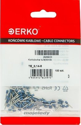 Erko Końcówka tulejka izol TE 0,14/8 100szt szare ERKO