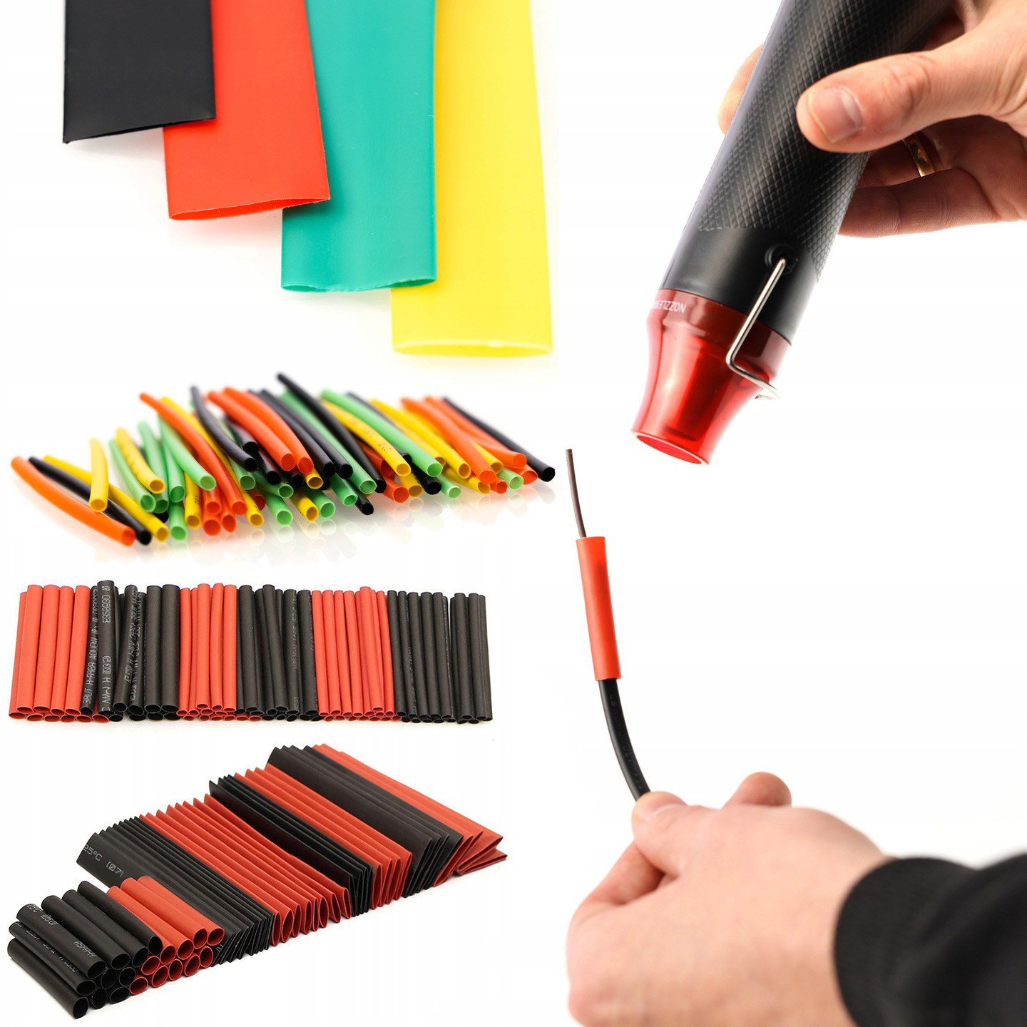 RURKI TERMOKURCZLIWE OPASKI KOSZULKI 127 CZARNE 164 KOLOROWE DO KABLI 291SZ