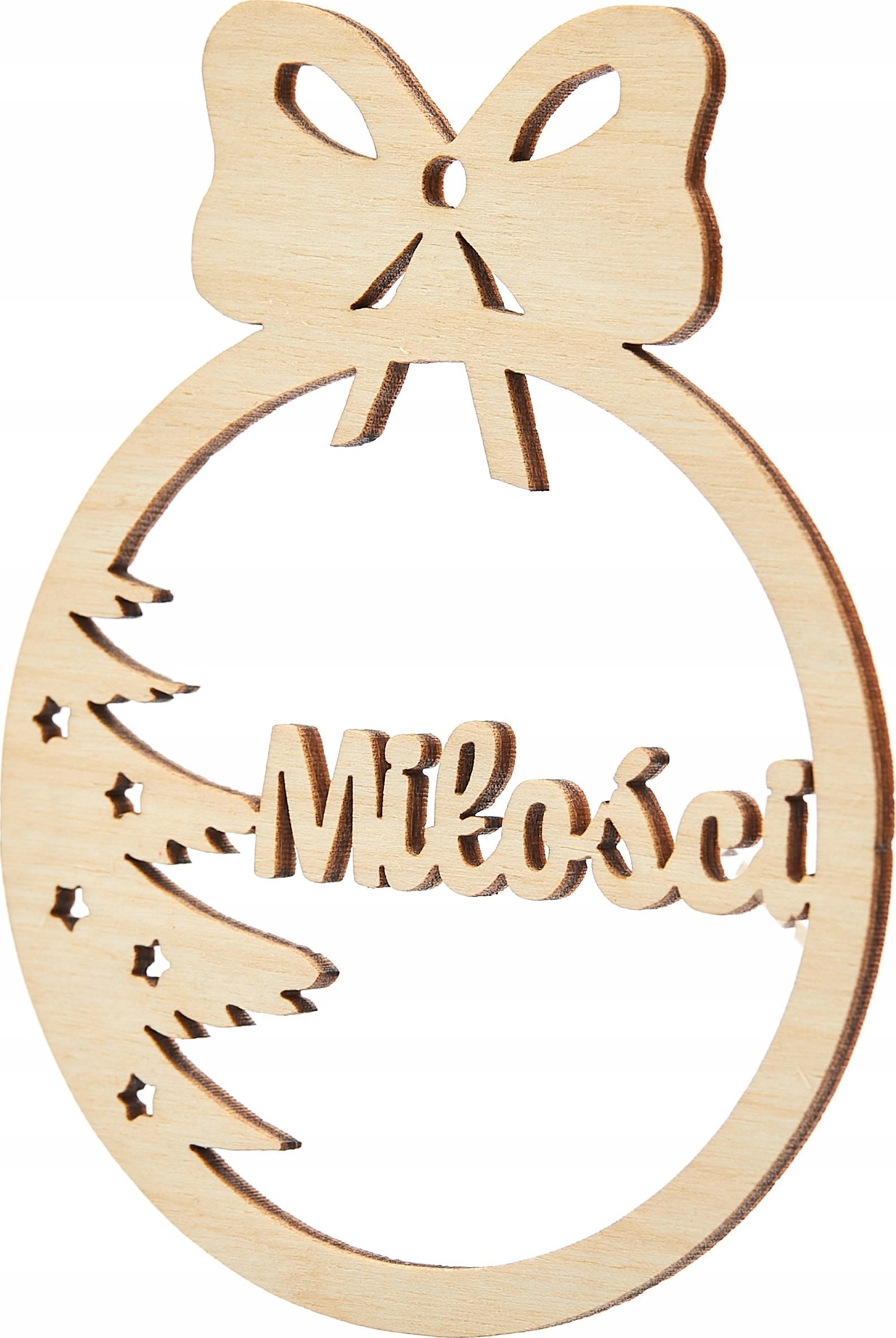 Techrebal BOMBKA DREWNIANA CHOINKOWA Z ŻYCZENIAMI PREZENT