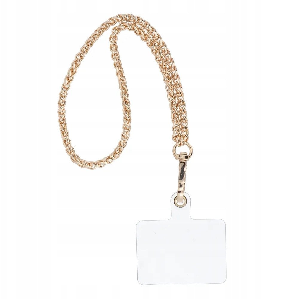 Smycz do telefonu, Zawieszka do telefonu - CHAIN #43 / długość sznura 40cm (20cm w pętli) / na nadgarstek - złoty