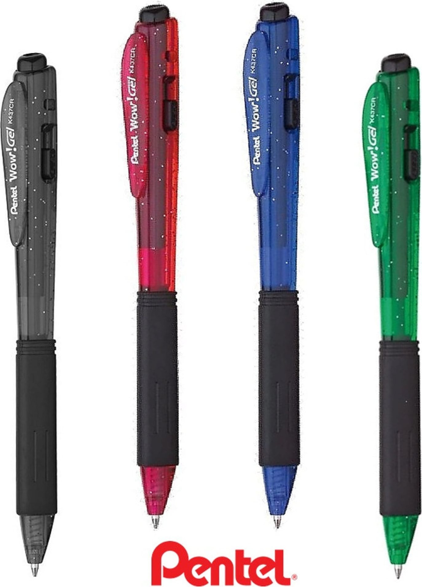 Pentel Długopis żelowy Pentel Wow! Gel K437CR czerwony, CZERWONY