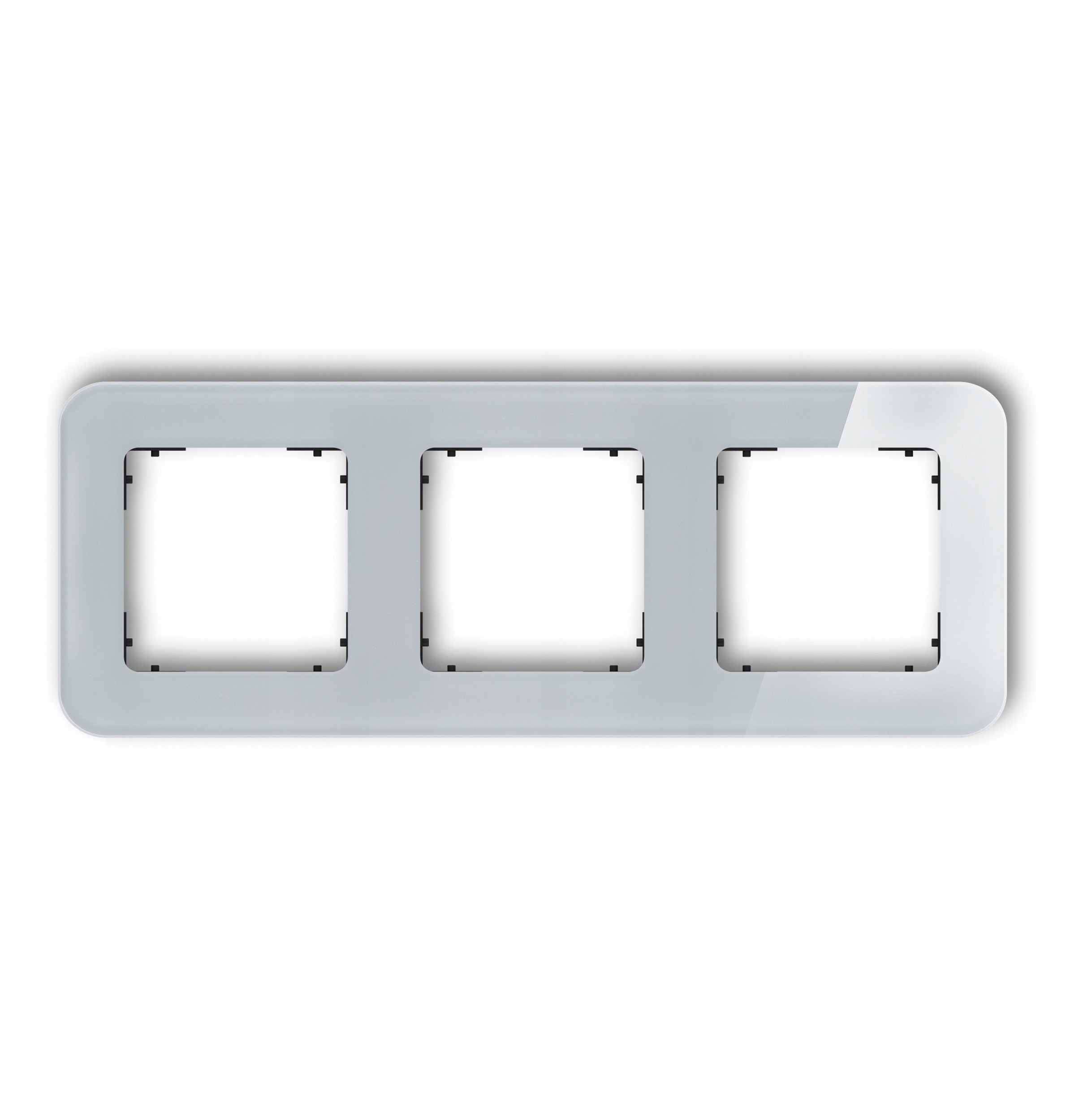 Karlik Ramka uniwersalna potrójna zaokrąglona - efekt szkła (ramka: szara spód: czarny) 15-12-IRSZ-3