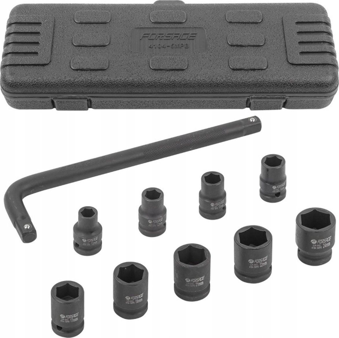 Zestaw narzędzi Forsage Zestaw narzędzi udarowych 1/2" 10el. (10-24mm)