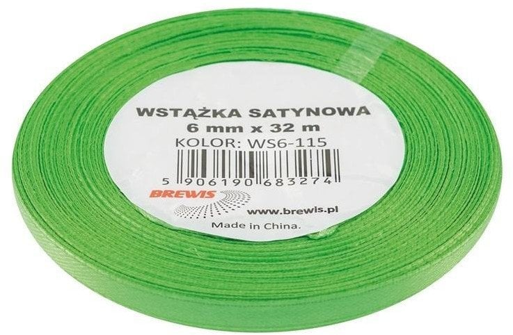 Wstążka satynowa zielona 6mmx32m